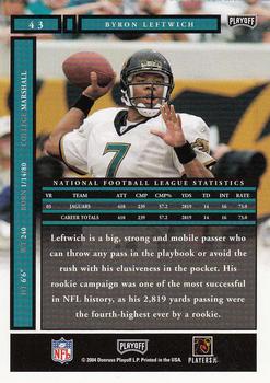 2004 Playoff Honors #43 Byron Leftwich Back