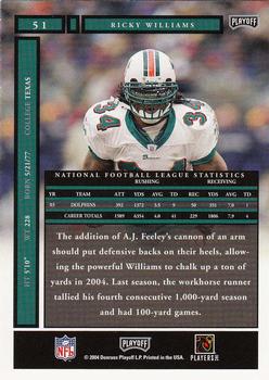 2004 Playoff Honors #51 Ricky Williams Back