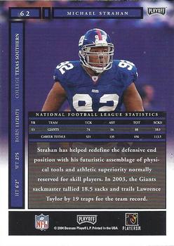 2004 Playoff Honors #62 Michael Strahan Back