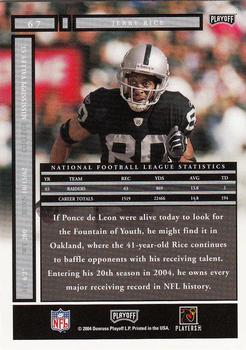 2004 Playoff Honors #67 Jerry Rice Back