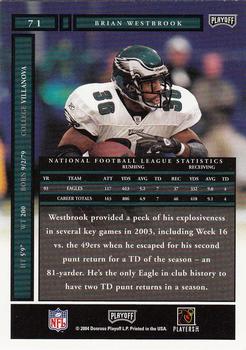 2004 Playoff Honors #71 Brian Westbrook Back