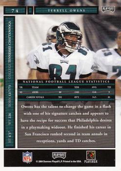 2004 Playoff Honors #74 Terrell Owens Back