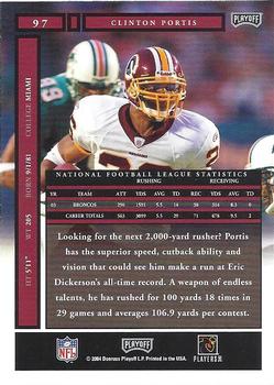2004 Playoff Honors #97 Clinton Portis Back