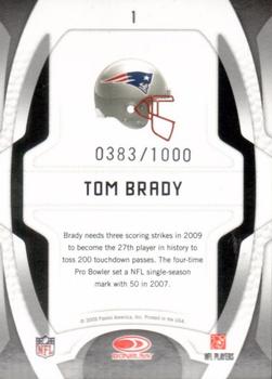 2009 Donruss Certified - Gold Team #1 Tom Brady Back