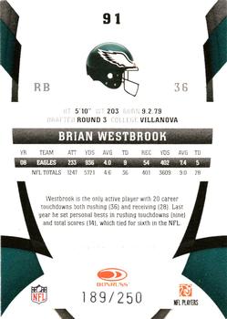 2009 Donruss Certified - Mirror Red #91 Brian Westbrook Back