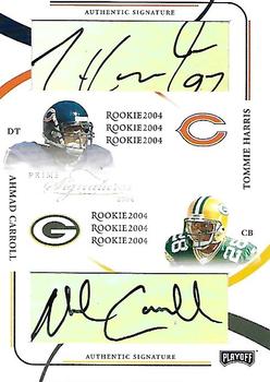 2004 Playoff Prime Signatures #116 Tommie Harris / Ahmad Carroll Front