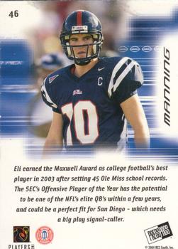 2004 Press Pass #46 Eli Manning Back