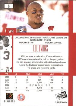 2004 Press Pass SE #6 Lee Evans Back