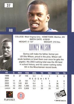 2004 Press Pass SE #37 Quincy Wilson Back