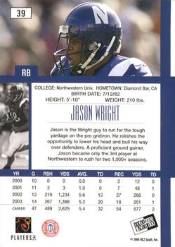2004 Press Pass SE #39 Jason Wright Back