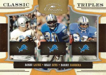 2009 Donruss Classics - Classic Triples Silver #9 Bobby Layne / Billy Sims / Barry Sanders Front