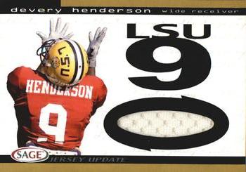 2004 SAGE Jersey Update #6 Devery Henderson Front