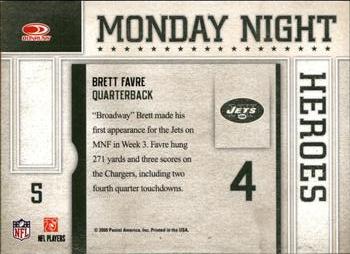2009 Donruss Classics - Monday Night Heroes #5 Brett Favre Back