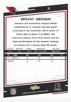 2004 Score #3 Bryant Johnson Back