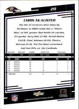 2004 Score #28 Chris McAlister Back