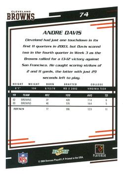 2004 Score #74 Andre Davis Back