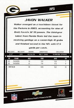 2004 Score #115 Javon Walker Back