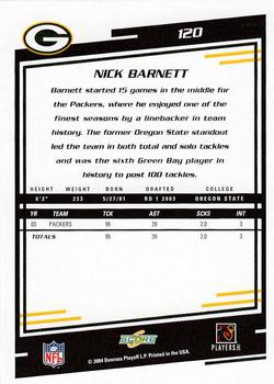 2004 Score #120 Nick Barnett Back