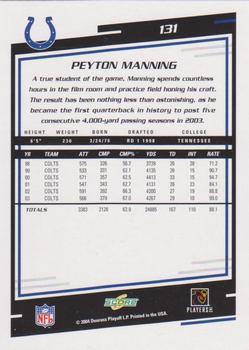 2004 Score #131 Peyton Manning Back
