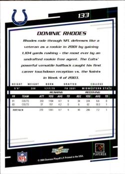2004 Score #133 Dominic Rhodes Back