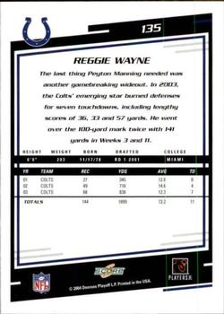 2004 Score #135 Reggie Wayne Back
