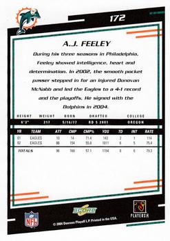 2004 Score #172 A.J. Feeley Back