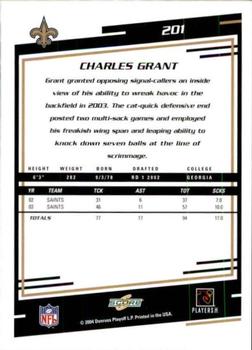2004 Score #201 Charles Grant Back