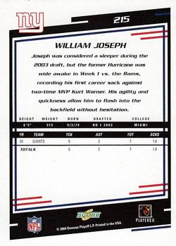 2004 Score #215 William Joseph Back