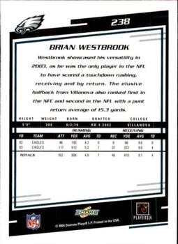 2004 Score #238 Brian Westbrook Back