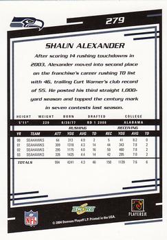 2004 Score #279 Shaun Alexander Back
