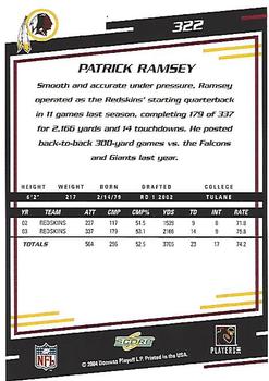 2004 Score #322 Patrick Ramsey Back