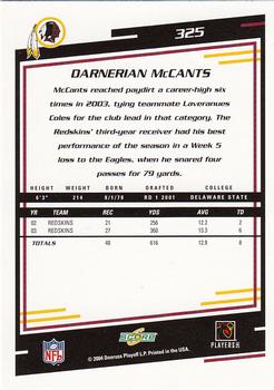 2004 Score #325 Darnerien McCants Back