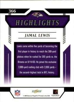 2004 Score #366 Jamal Lewis Back