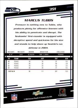 2004 Score #391 Marcus Tubbs Back