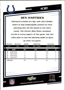 2004 Score #430 Ben Hartsock Back