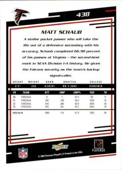 2004 Score #438 Matt Schaub Back