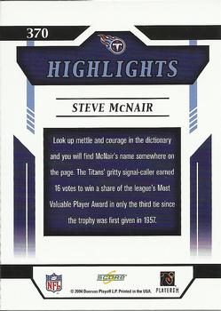 2004 Score #370 Steve McNair Back