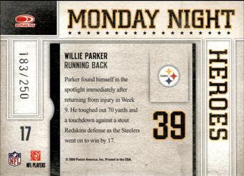 2009 Donruss Classics - Monday Night Heroes Silver #17 Willie Parker Back