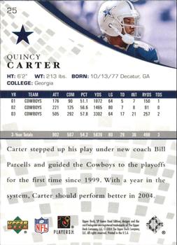 2004 SP Game Used #25 Quincy Carter Back