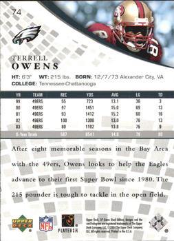 2004 SP Game Used #74 Terrell Owens Back