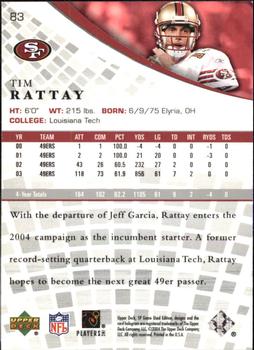 2004 SP Game Used #83 Tim Rattay Back