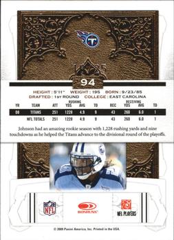 2009 Donruss Classics - Timeless Tributes Platinum #94 Chris Johnson Back