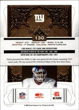 2009 Donruss Classics - Timeless Tributes Silver #130 Lawrence Taylor Back