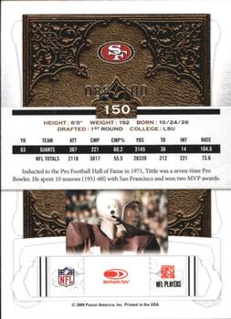 2009 Donruss Classics - Timeless Tributes Silver #150 Y.A. Tittle Back