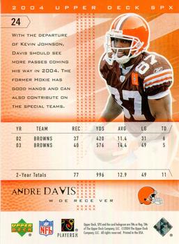 2004 SPx #24 Andre Davis Back