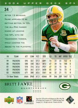 2004 SPx #34 Brett Favre Back