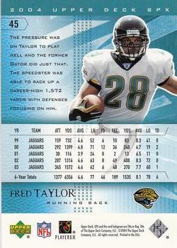 2004 SPx #45 Fred Taylor Back