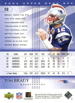 2004 SPx #59 Tom Brady Back