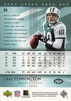 2004 SPx #66 Chad Pennington Back