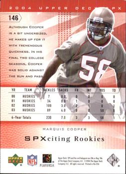 2004 SPx #146 Marquis Cooper Back